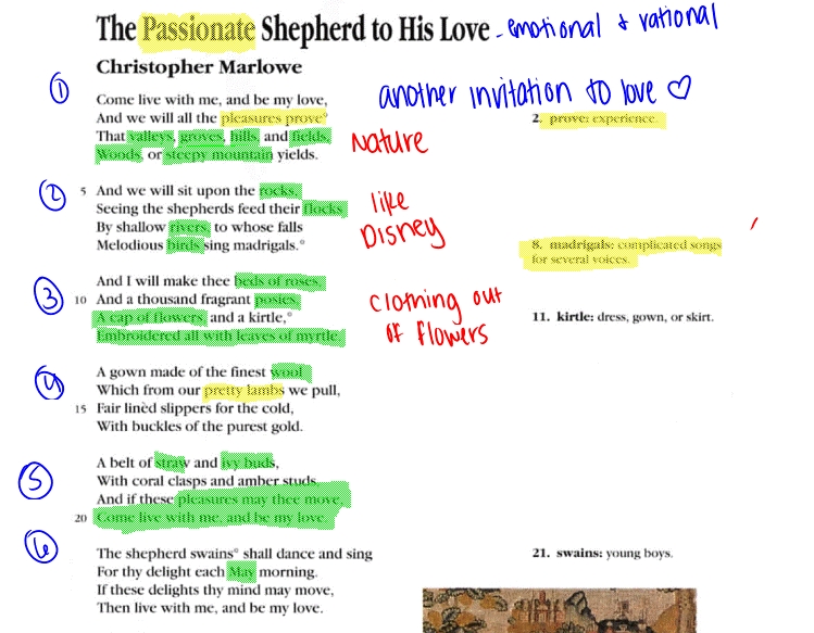 the passionate shepherd to his love literary criticism